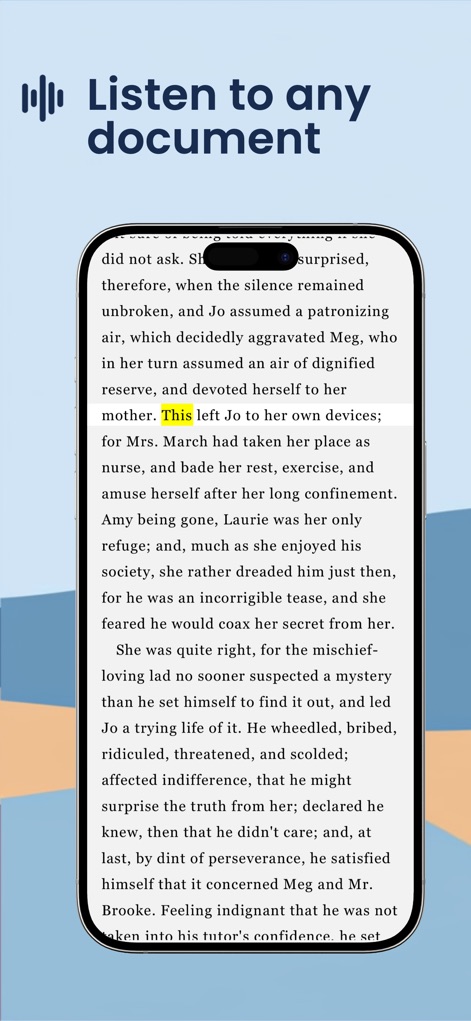 Voice Dream - Natural Reader - Voice Dream converts various documents into audio, with real-time text highlighting for improved focus and comprehension on the mobile interface.