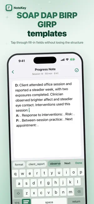 Therapy Notes Keyboard NoteKey screenshot 2