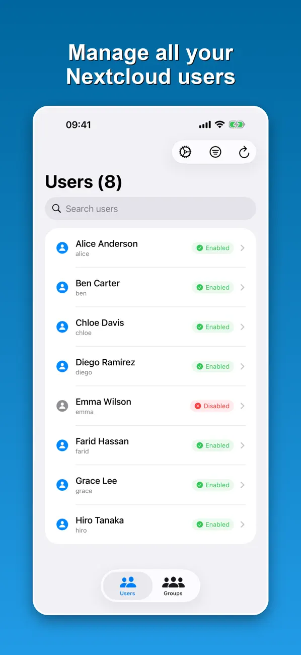 Screenshot #1 pour NC User Admin
