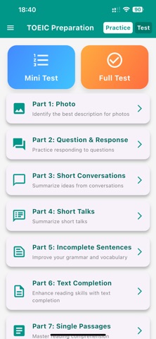 TOEIC Preparation (New) iPhone screenshot