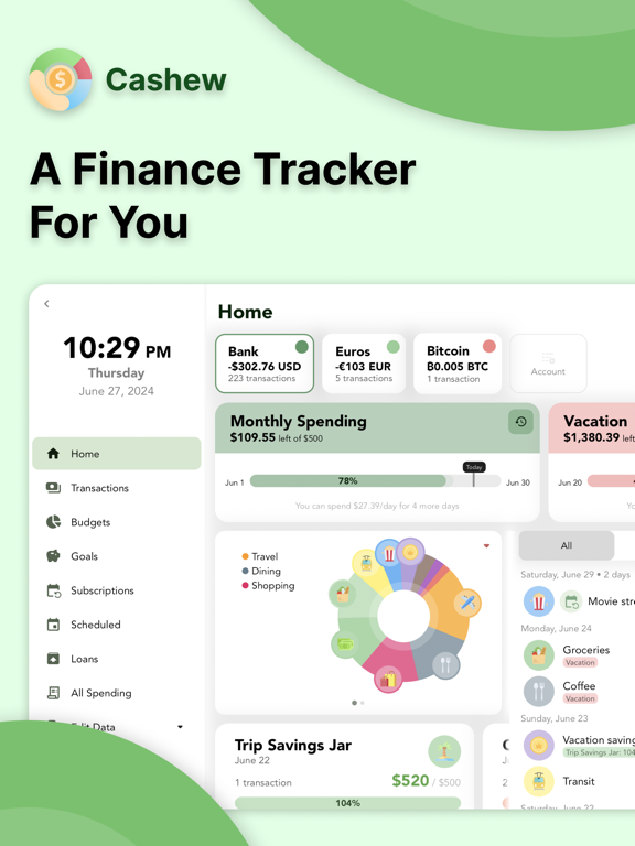 Cashew—Expense Budget Tracker