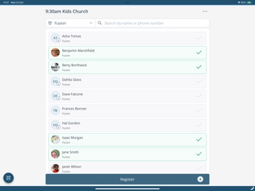 CharitySuite Check-In iPad screenshot