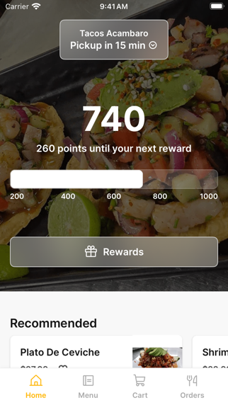 Tacos Acambaro iPhone screenshot 1 - Food & Drink app