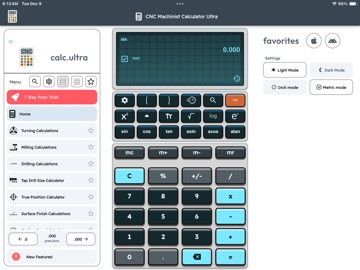 CNC Machinist Calculator Ultra iPad screenshot