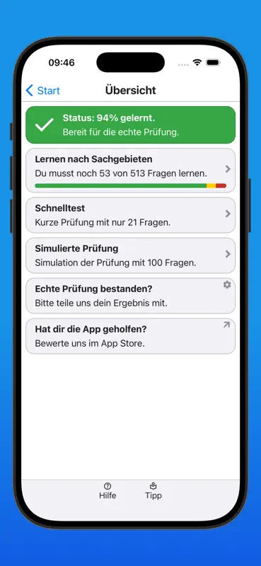 Fallschirmsprung Lernfragen screenshot 4 of 10