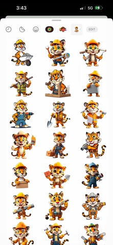 Builder Tiger Stickers Screenshot 1 of 4