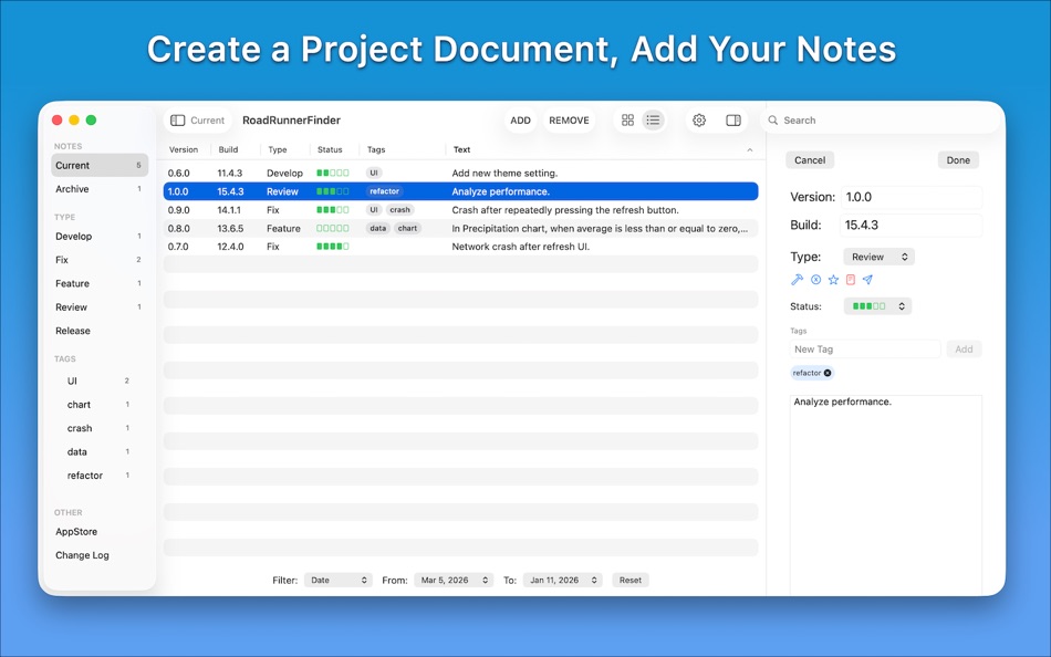 #1. AppNotes - Developer Logs (macOS) 由: FBotLogic Solutions Inc