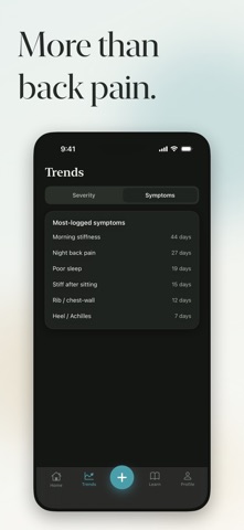 Verta Spondylitis Tracker iPhone screenshot