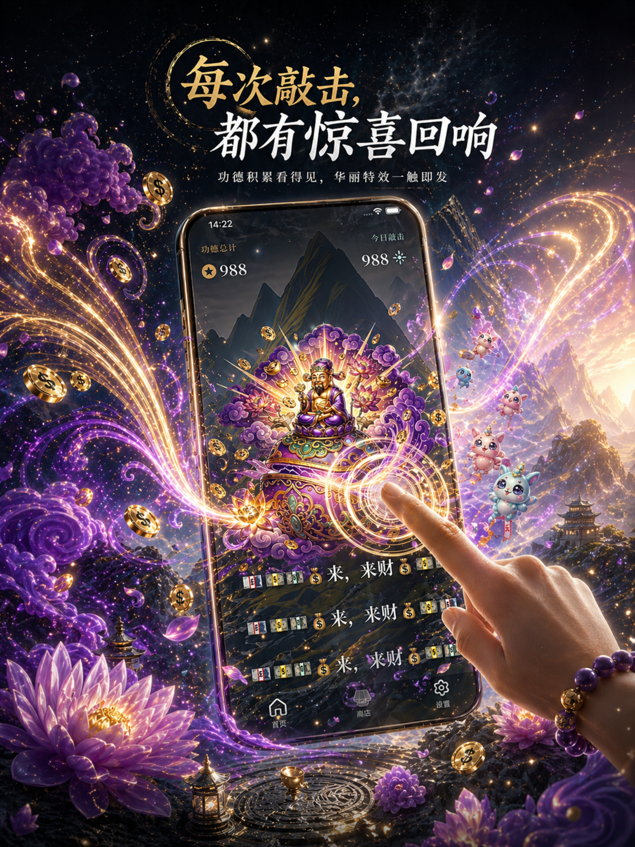 木鱼静心-电子木鱼自动敲击功德祈福解压冥想助眠白噪音专注皮肤 screenshot 8