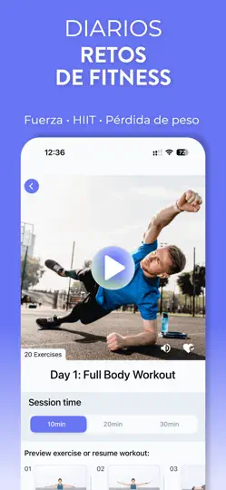Captura de pantalla de Entrenamientos Diarios:En Casa en iPhone 4