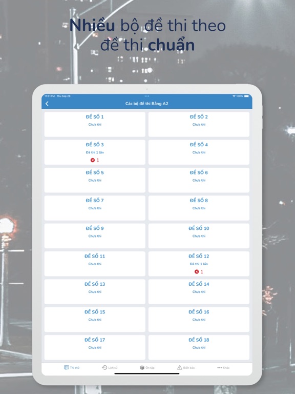 Bằng lái ô tô hạng B, C1, C iPad screenshot 4 - Education app