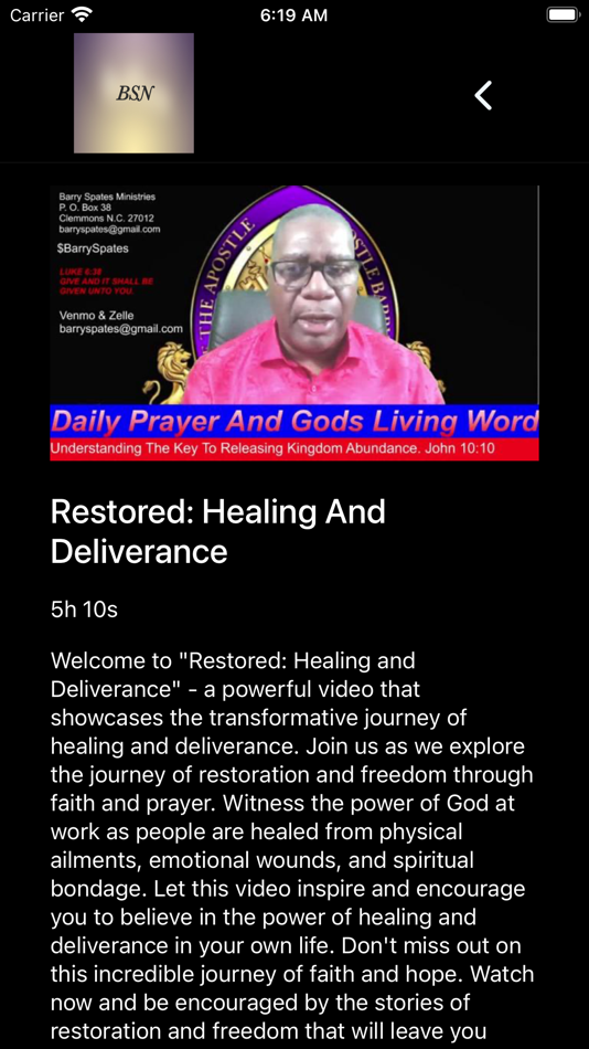 #2. Barry Spates Live Network (iOS) By: TvStartup Inc.