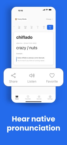 Learn Spanish Word Daily: Lael iPhone screenshot