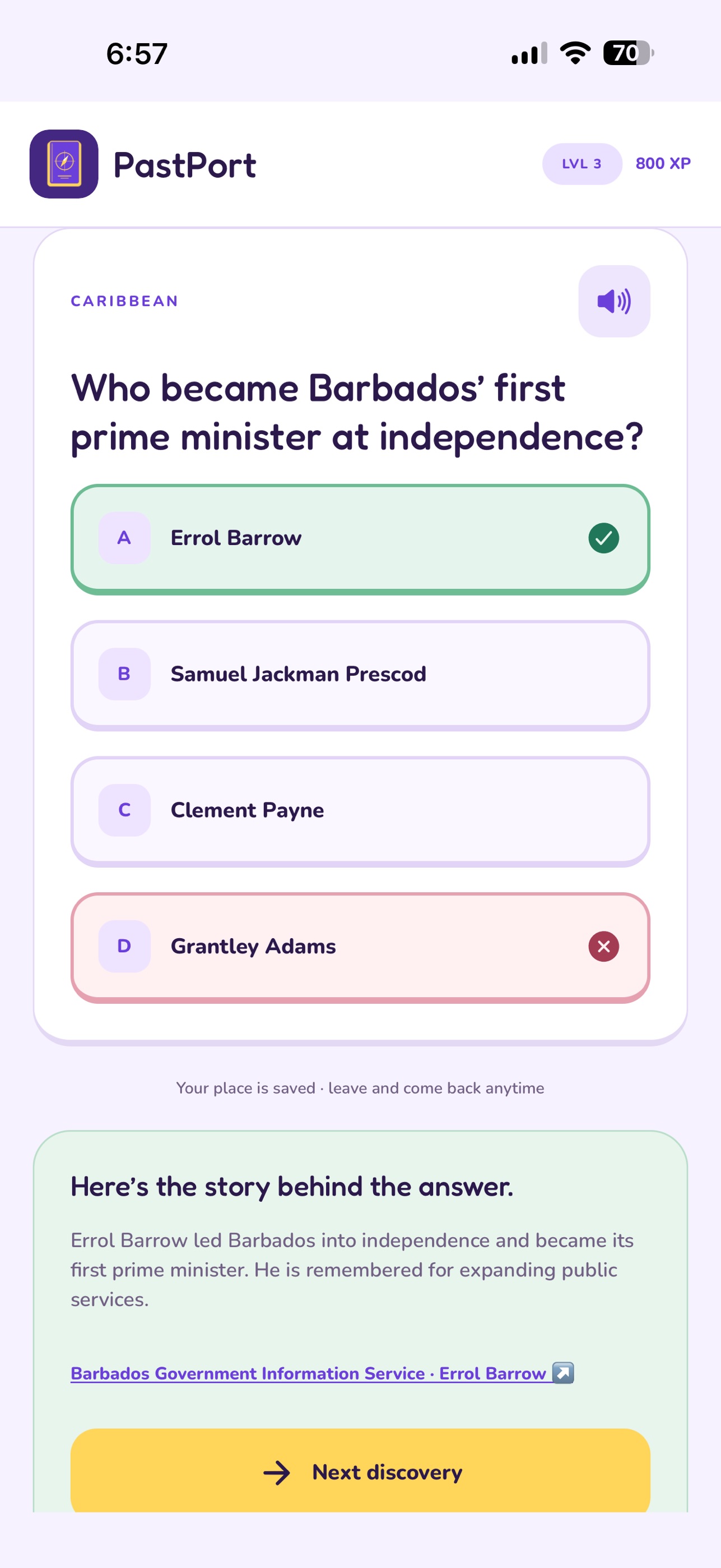 Screenshot 2 of PastPort: History Trivia