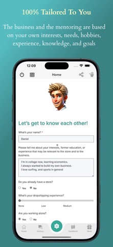 Dropshipping AI Startup Mentor iPhone screenshot