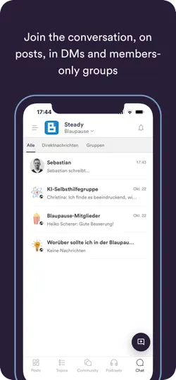 Screenshot von Steady App auf dem iPhone 4