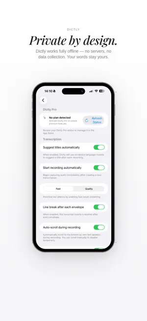 Dictly — On‑device dictation screenshot 3