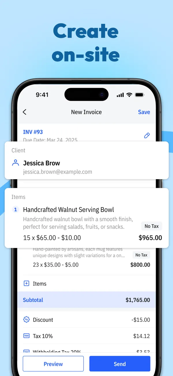 Screenshot #3 pour Tiny Invoice - Invoice Maker