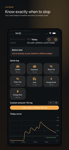 CaffSense: Caffeine & Sleep screenshot