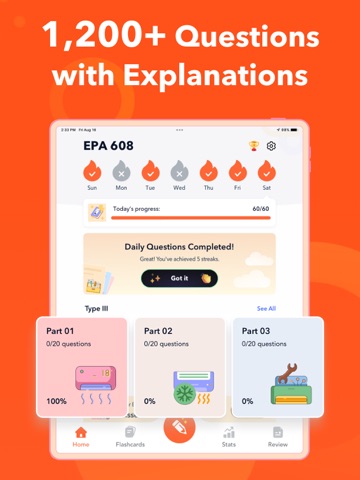 EPA 608 Practice 2026 & HVAC iPad screenshot