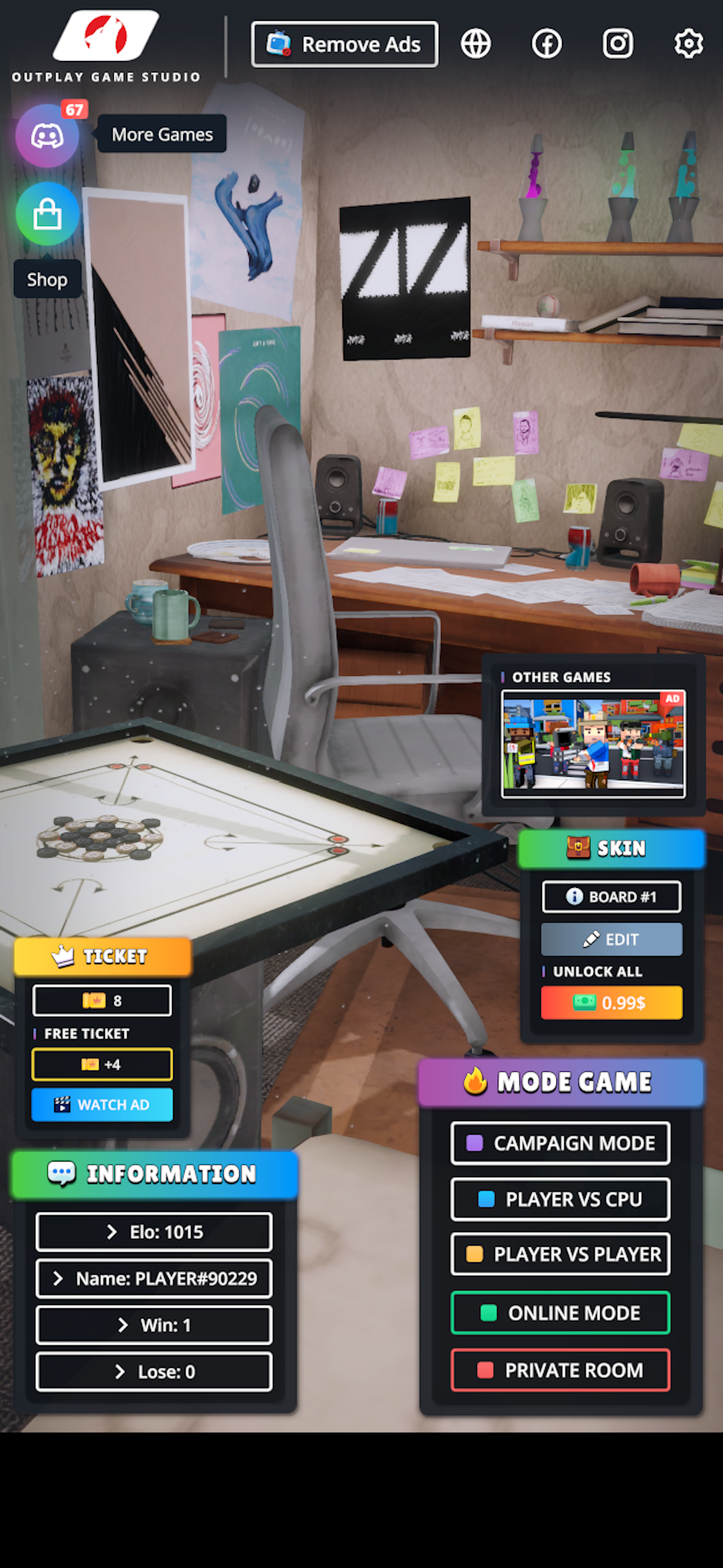 Carrom 3D Online