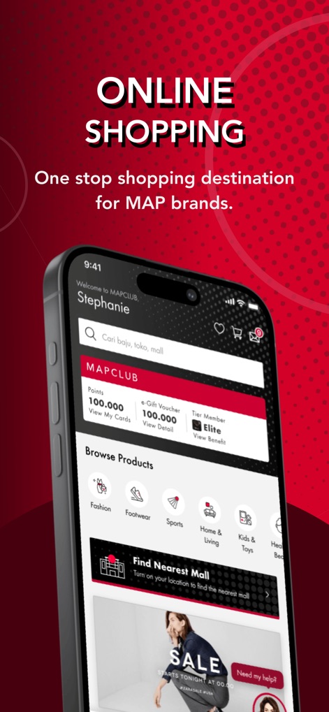 MAPCLUB - Users can easily navigate through product categories and view their MAPCLUB Points balance for a streamlined shopping experience.