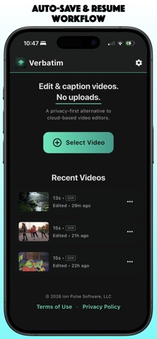 Verbatim: Video Editor Screenshot 7 of 9