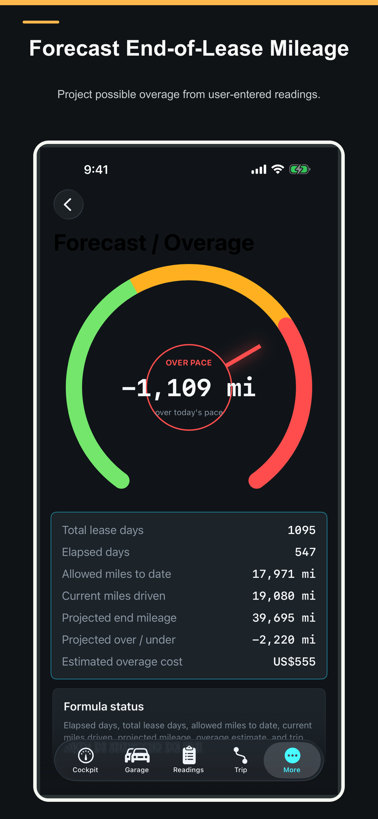 PaceLap: Lease Mileage screenshot 3
