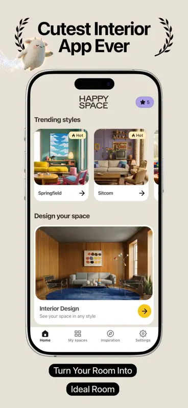 Happy Space - AI Home Design screenshot 1 of 8