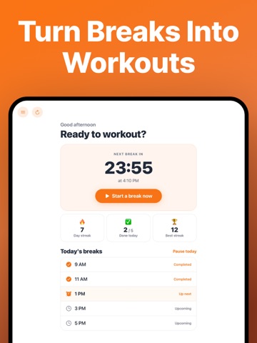 Workout Break - No Equipment iPad screenshot