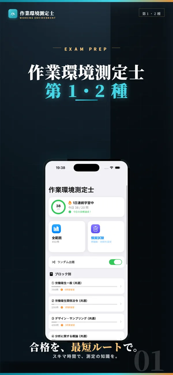 Screenshot #1 pour 作業環境測定士 第1種2種 試験対策