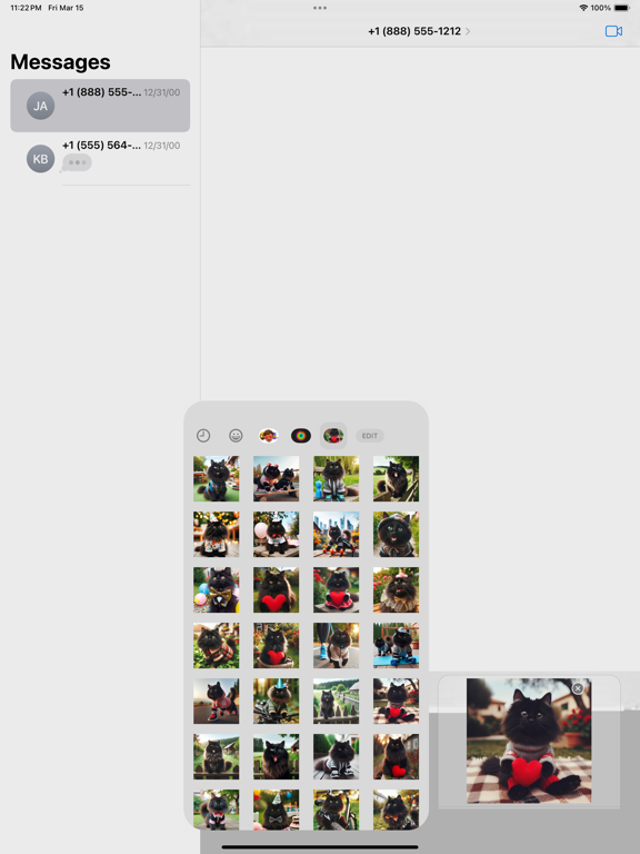 Screenshot #5 pour Black Cat Stickers packs