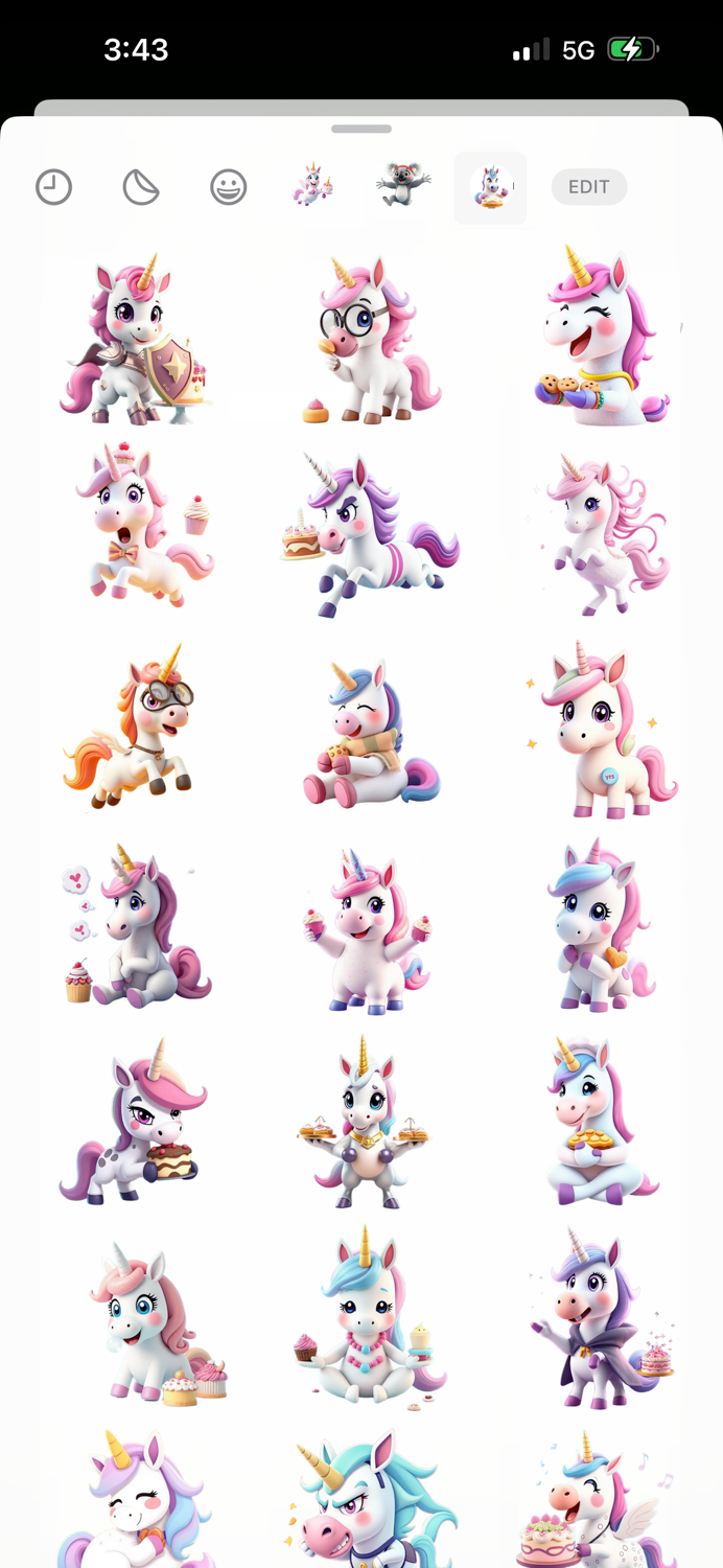 Cake Unicorn Stickers