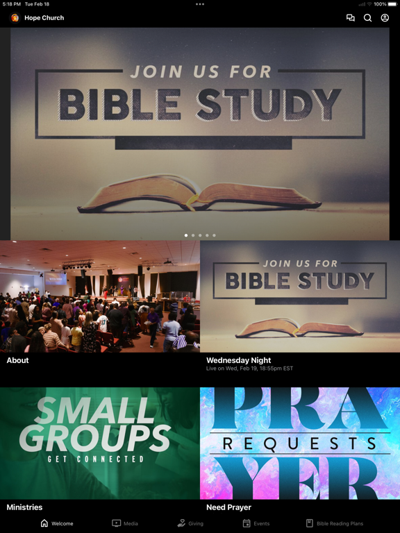 Hope International Church iPad screenshot 1 - Education app