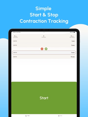 Contractions Tracker Timer iPad screenshot