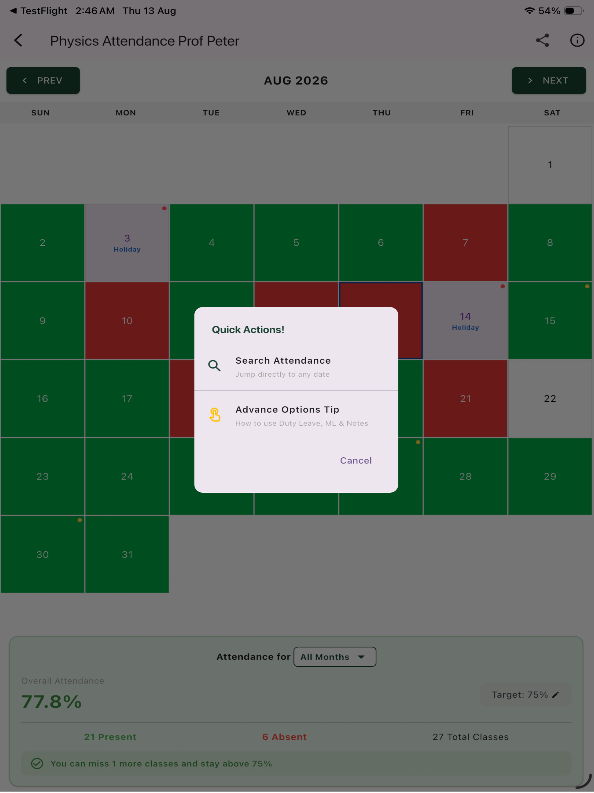 Daily Attendance Tracker App screenshot 13