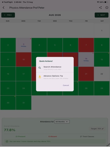 Daily Attendance Tracker App iPad screenshot 6