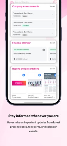 Reckitt Investor Relations Screenshot 2 of 6