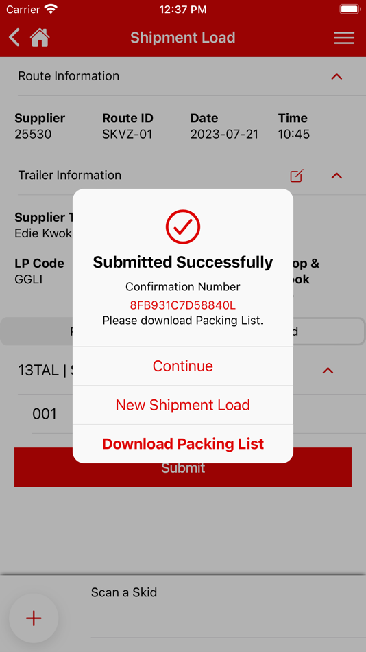 #8. Shipping Confirmation System (iOS) 由: Toyota Motor Sales, U.S.A., Inc.