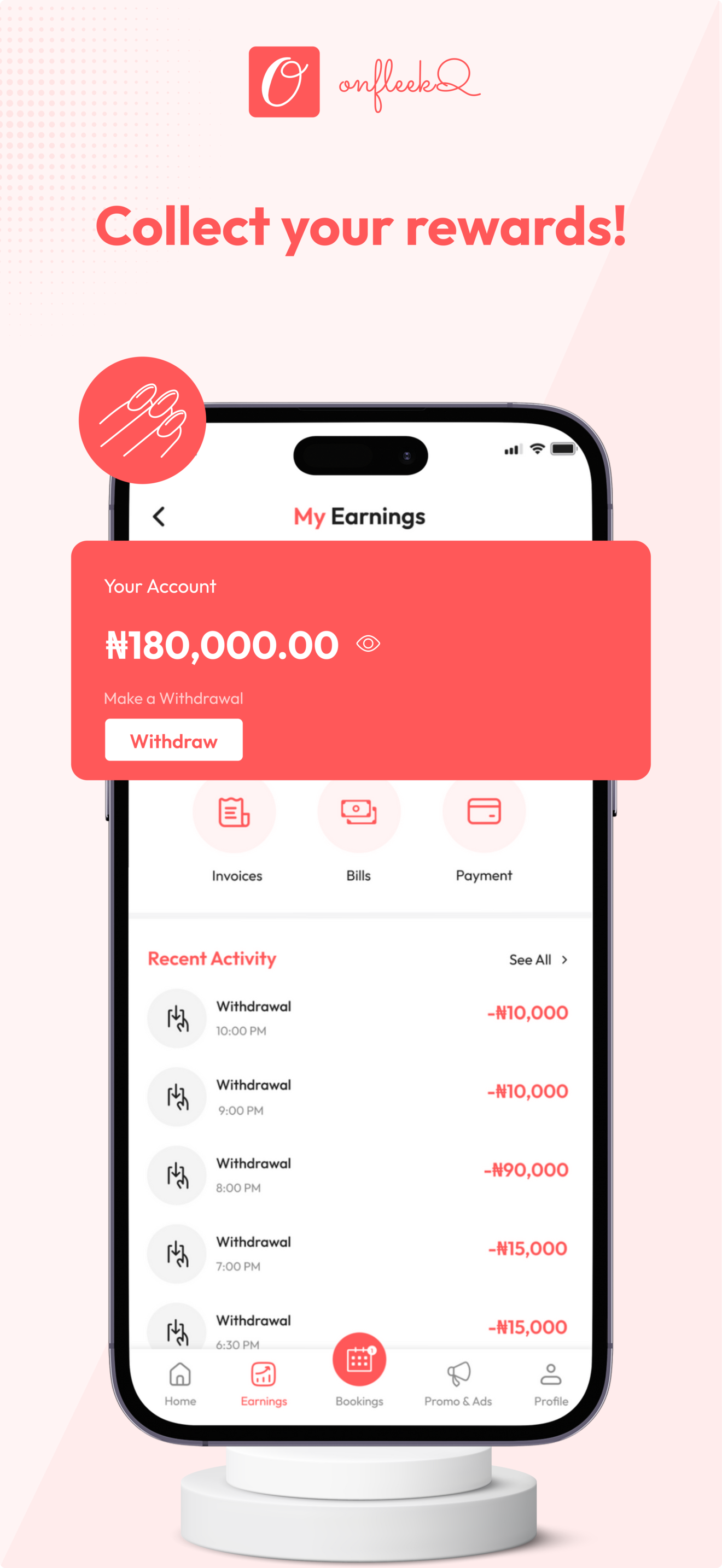 onfleekQ Pro -Get Booked