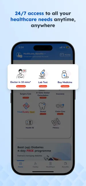 MediBuddy-Dr Labs Meds ABHA iPhone screenshot 2