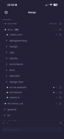 Mango IRC screenshot