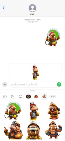 消防员海象贴纸 screenshot