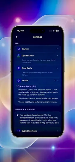 Capture d'écran de Lumina IPTV Player sur iPhone 6