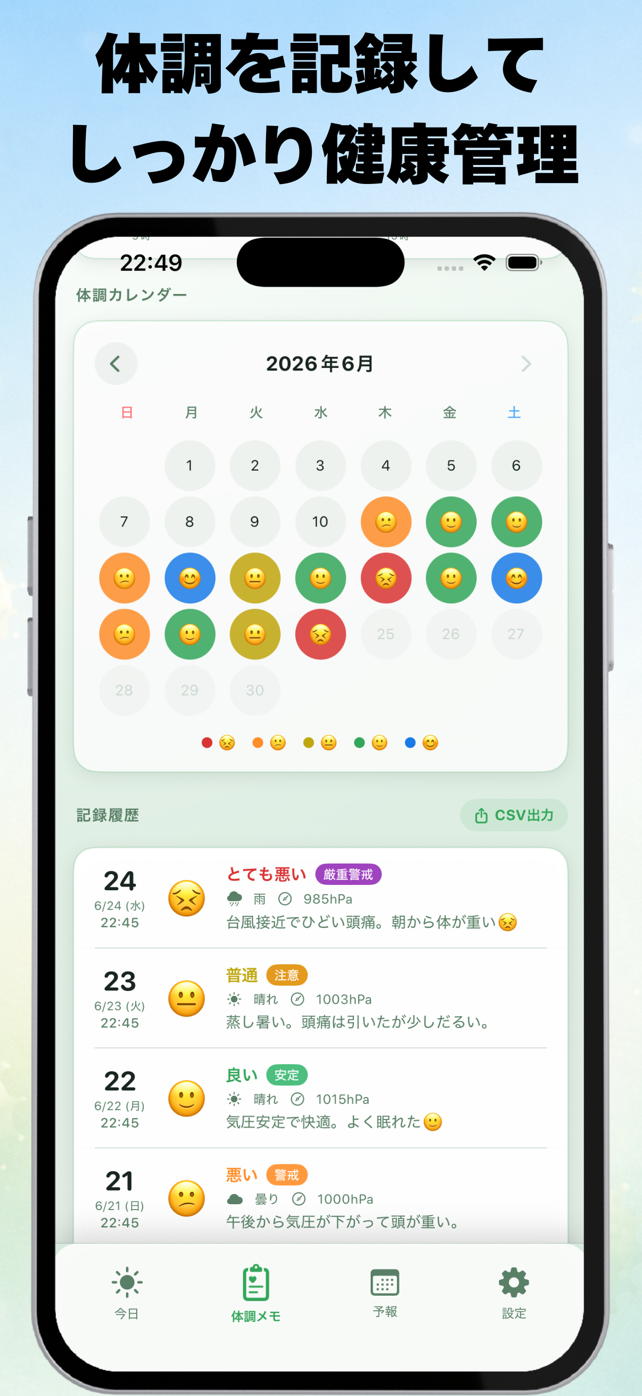 花粉気圧予報 - 気圧頭痛・天気痛・気象病対策