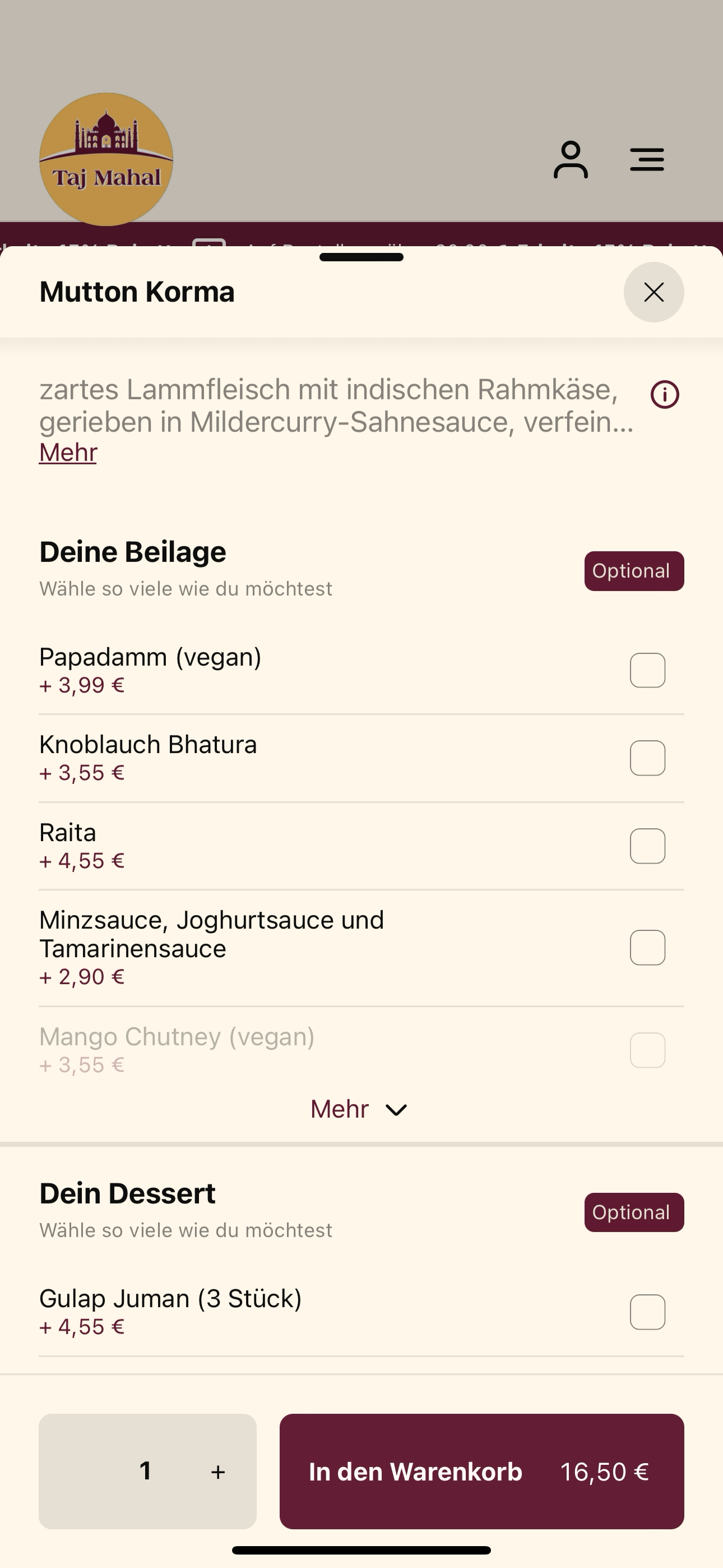 Taj Mahal Berlin screenshot 4