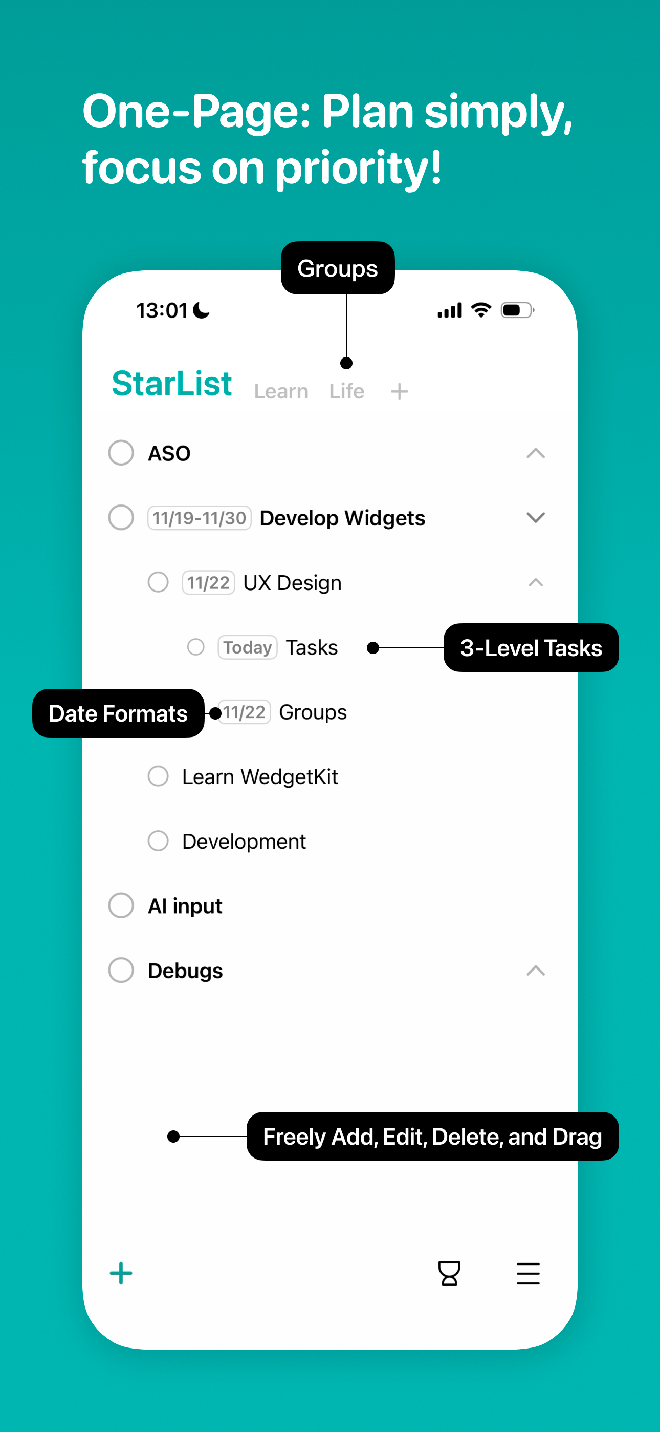 StarList：Minimalist To Do List