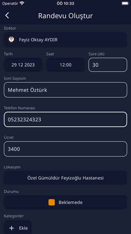 Randevu Takip Smartsheet