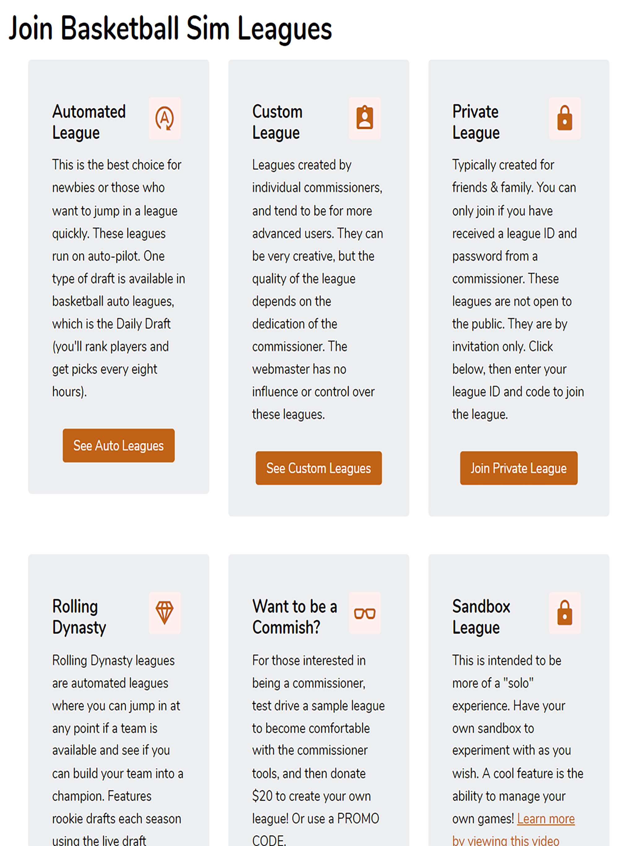Basketball Sim Leagues