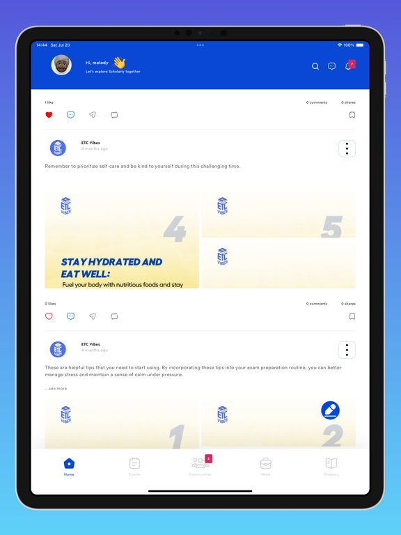 Scholarly: Earn as you grow iPad screenshot 2 - Social Networking app